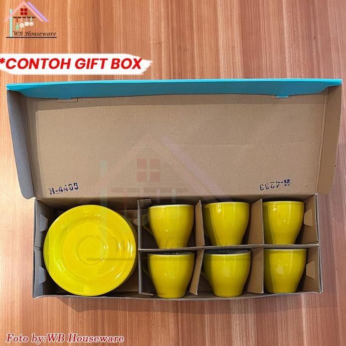Promo Kopin 6 Pasang Cangkir Set Kuning 180Ml Kpi-02 / Coffee Latte Cappucino Porcelain Cup And Sauc