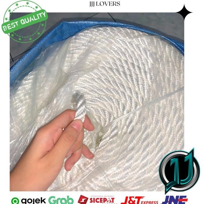 Tali Tambang Nylon Tali Nilon Tambang Putih Tambang Nylon 12mm per 50m