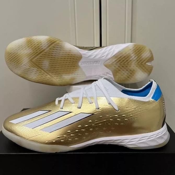 Sepatu Futsal Adidas X Speedportal .1 Messi Metallic Gold IN