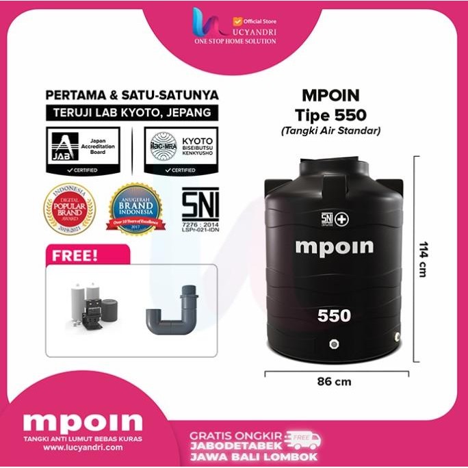 Miliki Tangki Air Mpoin 550 Wave Toren Tandon Tanki 560 Liter Mpoin Plus