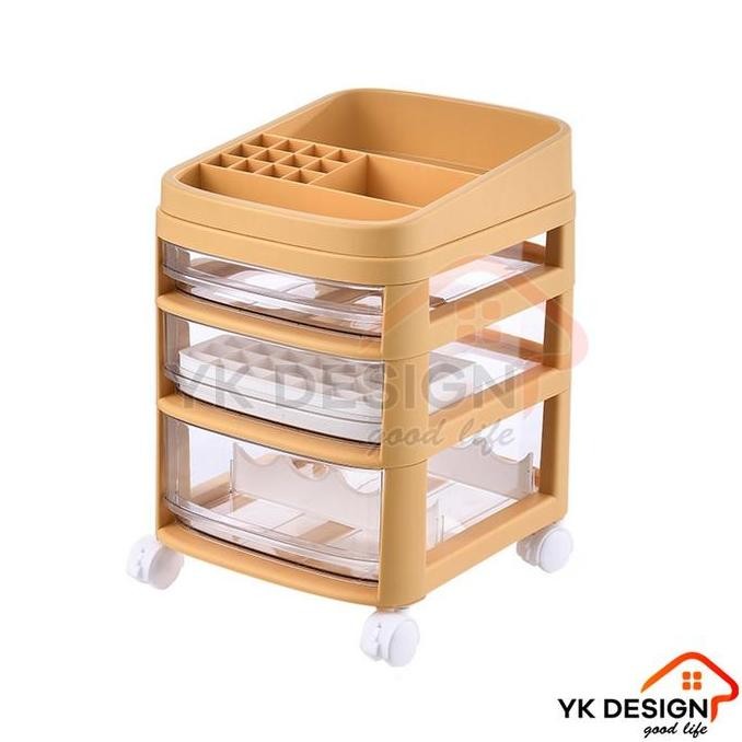 Promo [Cod] Yk Design Rak Kosmetik Roda Tempat Kosmetik Tempat Penyimpanan Barang Kosmetik Mempunyai