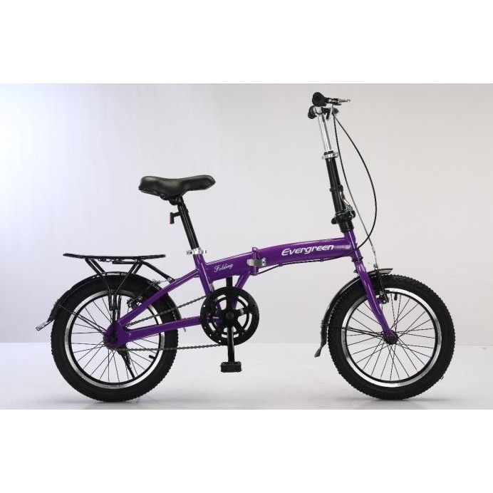 Sepeda lipat 16 evergreen 1 speed folding bike single speed EG murah
