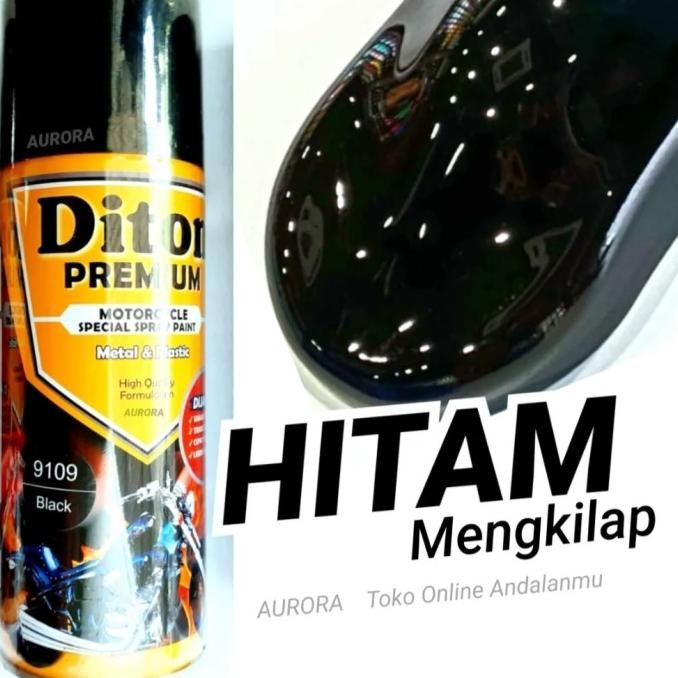 CAT SEMPROT DITON PREMIUM WARNA HITAM/BLACK 9109-400cc murah