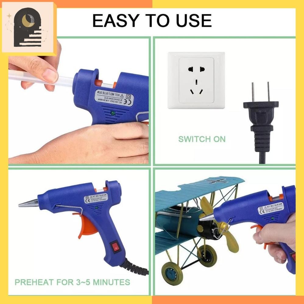 

Super Sale Either.id Hot Melt Glue Gun Lem Tembak SAKLAR ON-OFF 20 Watt 20W 80W Watt Premium
