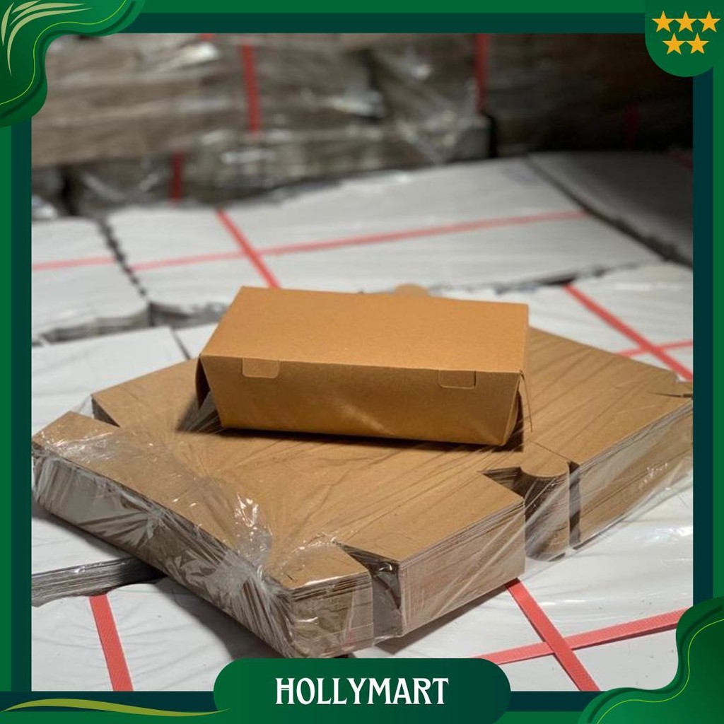 

(100 Pcs) Paper Lunch Box Kotak Makan Ukuran M 16X9X5 Cm (Lunchbox Medium) Laminasi Tebal 290 Gram/Gsm Coklat Polos - Lunch Box Kertas, Dus Box, Dus Nasi, Kemasan Makanan Take Away, Kemasan Makanan Kertas, Tray Paper Kertas, Box Kue Sale