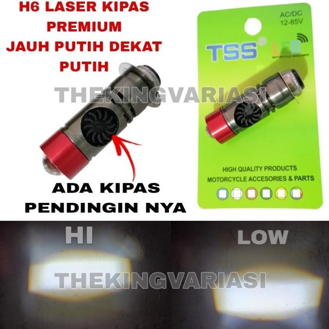LAMPU UTAMA MOTOR LED H6 KIPAS PRO LASER SUPER TERANG/LAMPU DEPAN MOTOR H6 PRO KIPAS PENDINGIN CAHAY