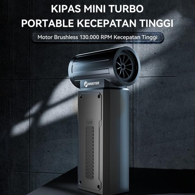 Booster W01 Mini Turbo Jet Fan USB Rechargeable Turbo Blower Fan, Motor Tanpa Sikat 130000 RPM, 35m/