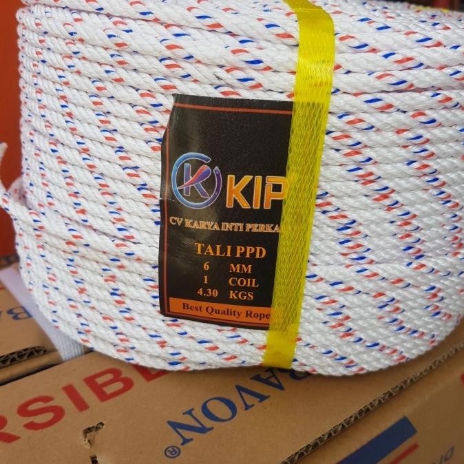 

Tambang Tali Pp 6Mm Kip ( Kuat Tahan Air Dan Tidak Mulur ) Per Roll New Stok