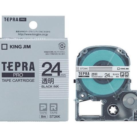 

King Jim St24K Tepra Pro Tape Cartridge Transparent Black Letters 24Mm New Stok
