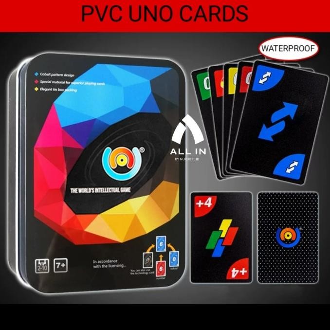 Kartu UNO Plastik Anti Air / PVC Waterproof UNO Card Game Toys