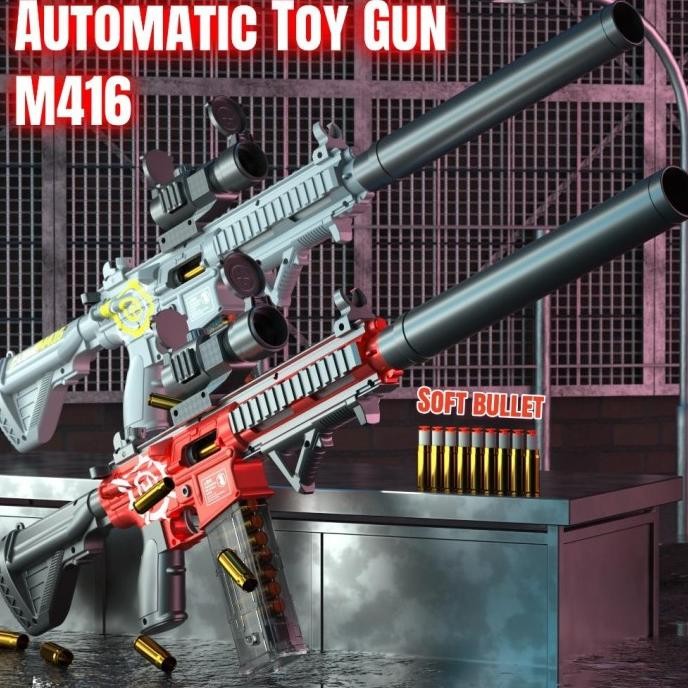 PROMO M416 Listrik dan Manual Nerf Mainan Senjata Tembak MainanMainan Tembakan Anak M416 Toy Gun Eva