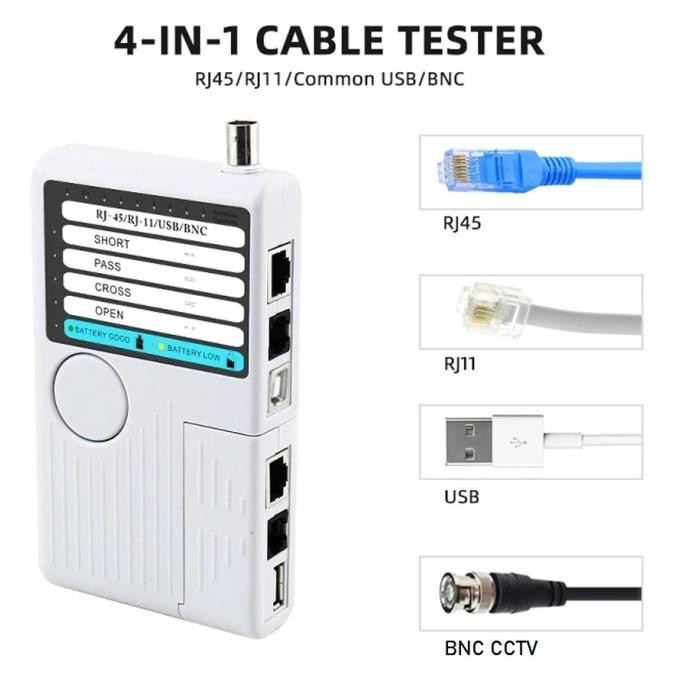 Kabel Lan Tester 4 In 1 Noyafa Nf-3468 Rj45 Rj11 Usb Bnc Coaxial Kabel Cctv Remote Network Cable Rj-