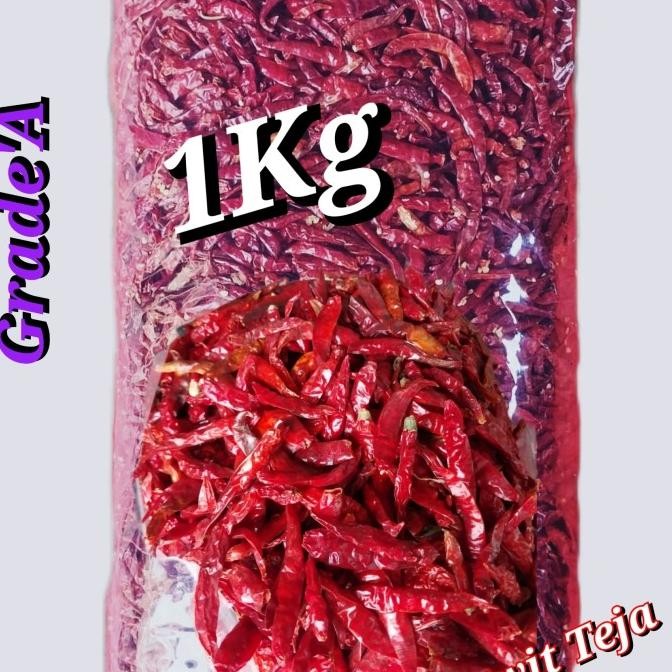

Cabai Teja japlak Kering 1kg cabe impor India Super Pedas murah