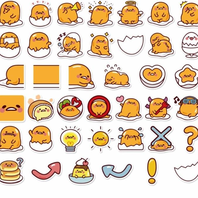 

40 Pcs / Set Sticker GUDETAMA Lazy Egg Stiker Telur Cute Waterproof murah