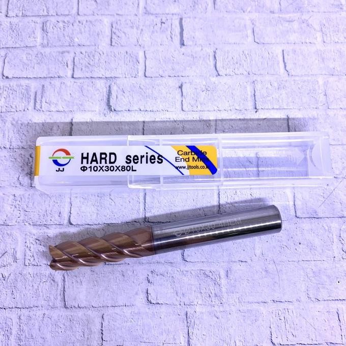 Endmill 10 mm HRC 60 Carbide merk JJ Tool Series baru Endmill 10 HRC60 murah