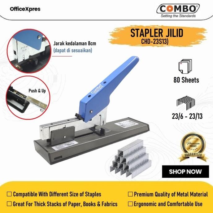 

Stapler Jilid Heavy Duty / Staples Besar 23S13 Combo murah