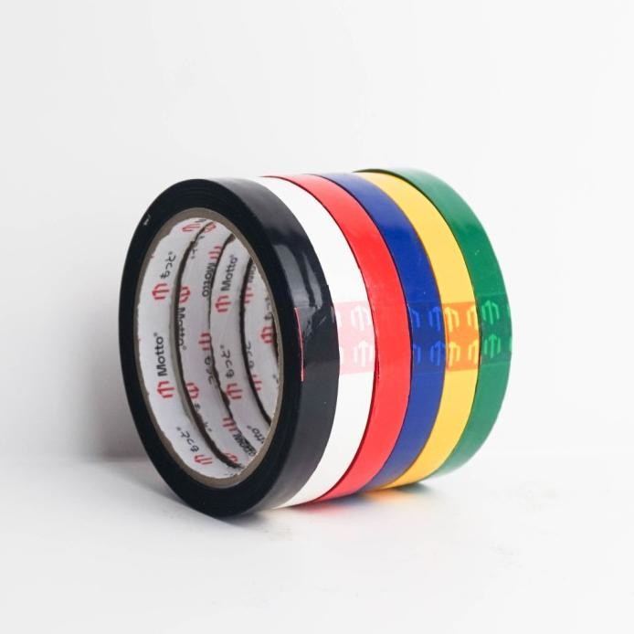 

Isolasi Warna Hitam 12mm x 60 Yard - Slop (12 Pcs) - Motto Tape/Lakban murah