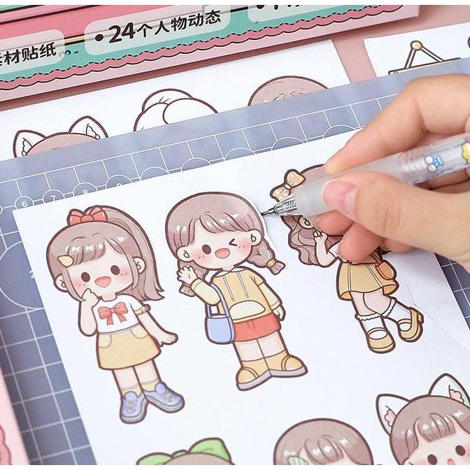 

Stiker Pack Box DIY Scene Sticker Set I Dodogirl TLD77 Kertas murah