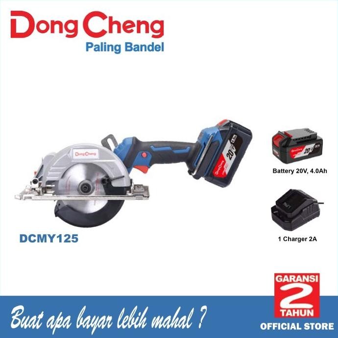 DONG CHENG DCMY125 CORDLESS BRUSHLESS CIRCULAR SAW MINI SAW 125mm murah