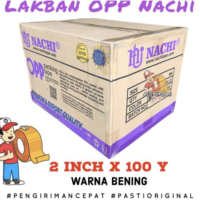 

[CABANG] Lakban Nachi Bening 2 inch x 100 Y Per Dus murah