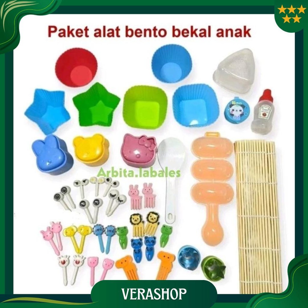 Paket Perlengkapan Bento Bekal Anak Tusukan Bento Cetakan Bento Bekal Sekolah Cod