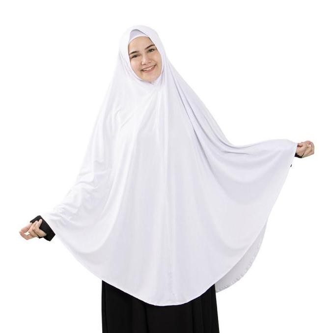 Murah Kerudung Syar'I Khimar Super Jumbo Xxxl Bergo Pet/Jilbab Umroh Haji Khusus Putih Panjang Musli