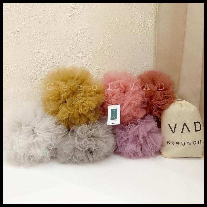 Terlaris Scrunchie Cepol Ikat Rambut Wanita Bahan Soft Tille Tulle Premium Ukuran Sedang Anti Pusing