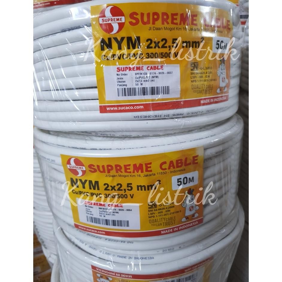 KABEL LISTRIK SUPREME NYM 2x2,5 / KABEL NYM SUPREME 2X2.5 50MTR