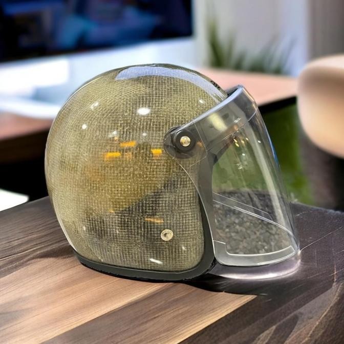 * Ready Stock Helm Slim Head Retro TX 500 Raw *