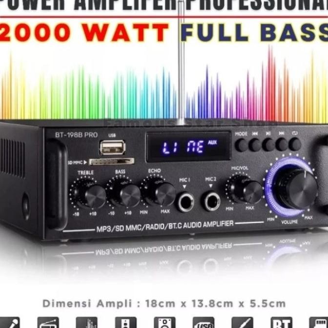 Power Amplifier Fleco F Bt 198 B Pro Blutut Araoe Echo