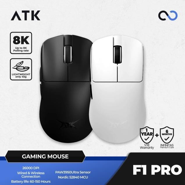 BEBAS ONGKIR - VGN VXE ATK F1 PRO Blazing Sky 8K Wireless Light Weight Gaming Mouse