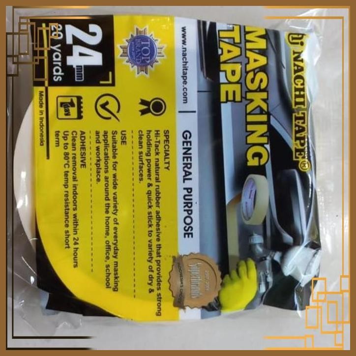 

[BBT] MASKING TAPE SOLASI ISOLASI LAKBAN KERTAS 1 INCH 24 MM X 20 YARD NACHI