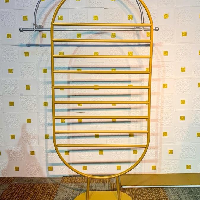 Tandhanger Pahna Hijab Einian El Oval Gantungan Erudung Oval Buti Tandhanger Buur Plat Gold Gawangan