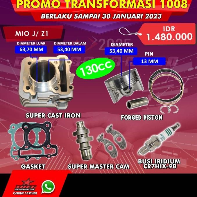 Bisa Spk Paket Bore Up Brt Mio J - Jupiter Z1 53.4