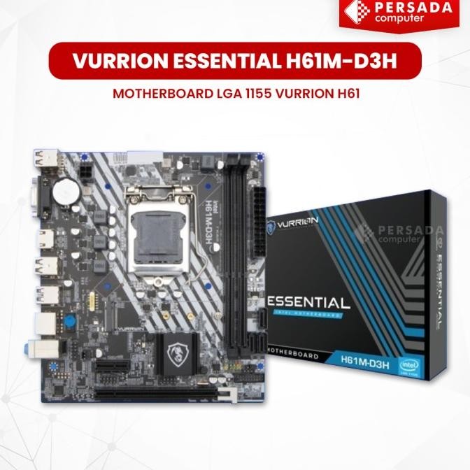 BEBAS ONGKIR - MOTHERBOARD VURRION ESSENTIAL H61M-D3H LGA 1155 VURRION H61