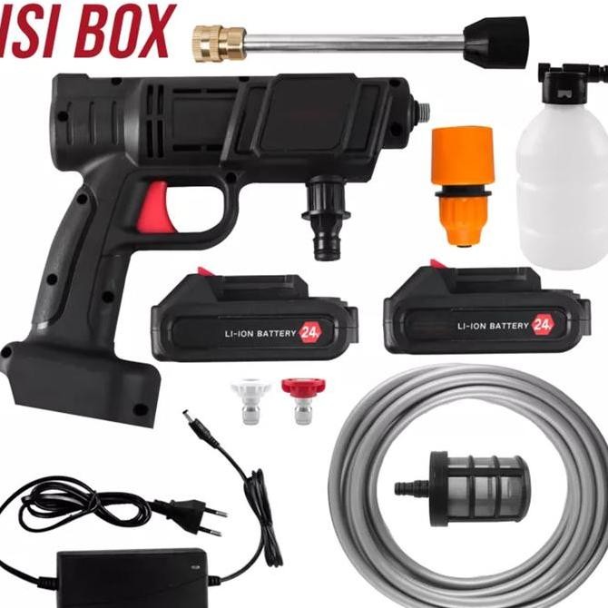 [Bisa Cod] Mesin Cuci Steam Motor Mobil Baterai 21 Volt/ 28 Volt / 48 Volt Cordless Water Gun High Q