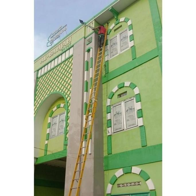 Tangga Fiberglass 9,6 Meter Alumunium Extension Tangga Pln Denko 9.6 M New Stok