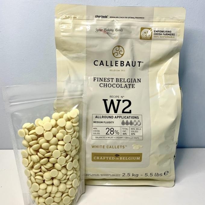 

callebaut white chocolate couverture 28 coklat W2NV 250 gr murah