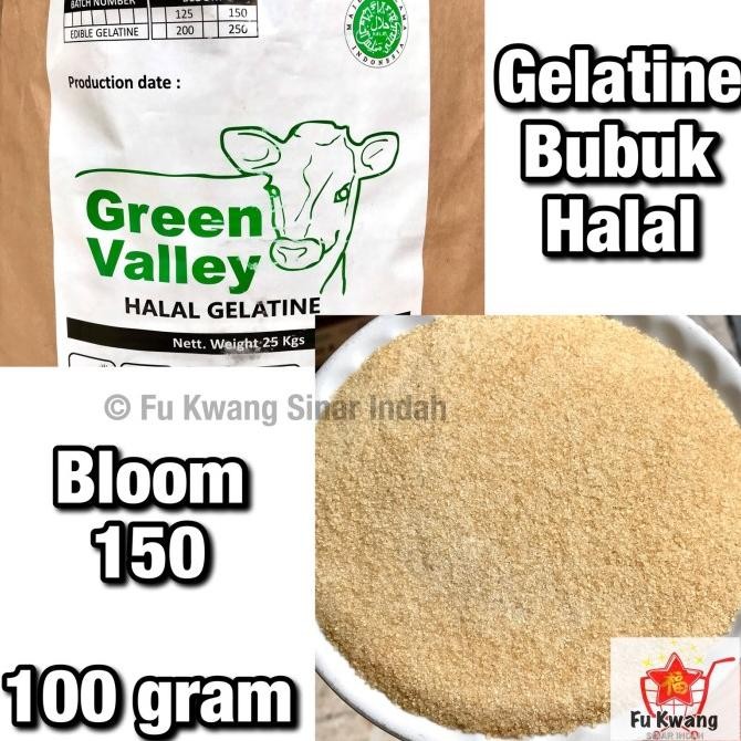 

Gelatine Gelatin Bubuk Halal Green Valley 100 gram murah