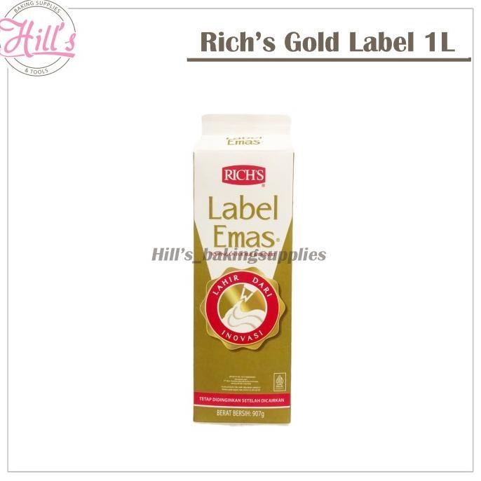 

RICH'S GOLD LABEL 907 ml WHIPPING CREAM / RICH RICHS 907 gr murah