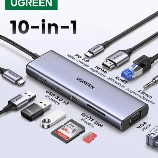 Ugreen 10 In 1 Hub Usb Type C Adapter Docking Usb C Multiport 10In1 Co