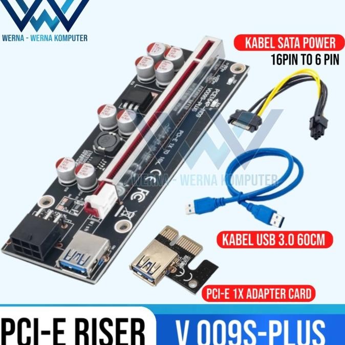Pci-E Riser Card Mining V009S Plus 8 Capasitor  Pcie X1 Pcie X16 Co