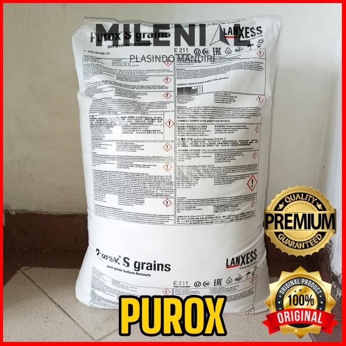 

Sodium Benzoat Repack 1kg / Pengawet Kue Purox S Grain Holland murah