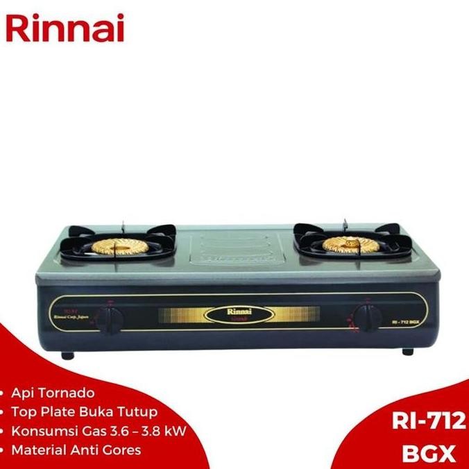 Grosir Rinnai Rn-712Bgx / Rn-712Bgx Kompor Gas 2 Tungku - Garansi Resmi