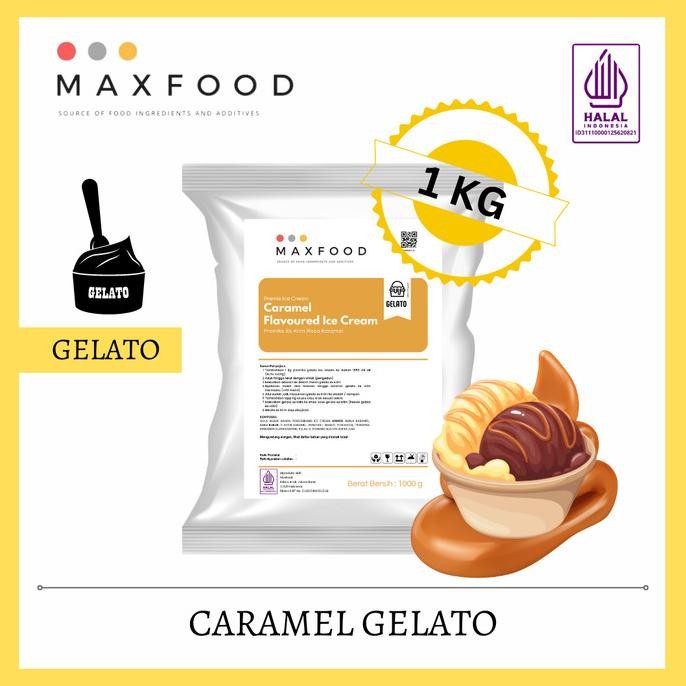 

Maxfood - Gelato Powder Caramel / Bubuk Gelato Rasa Caramel 1 Kg Co
