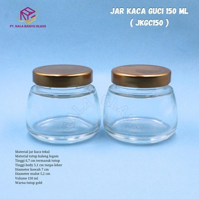 JKGC150 botol jar toples kaca pendek 150ml / jar puding/susu/youghurt