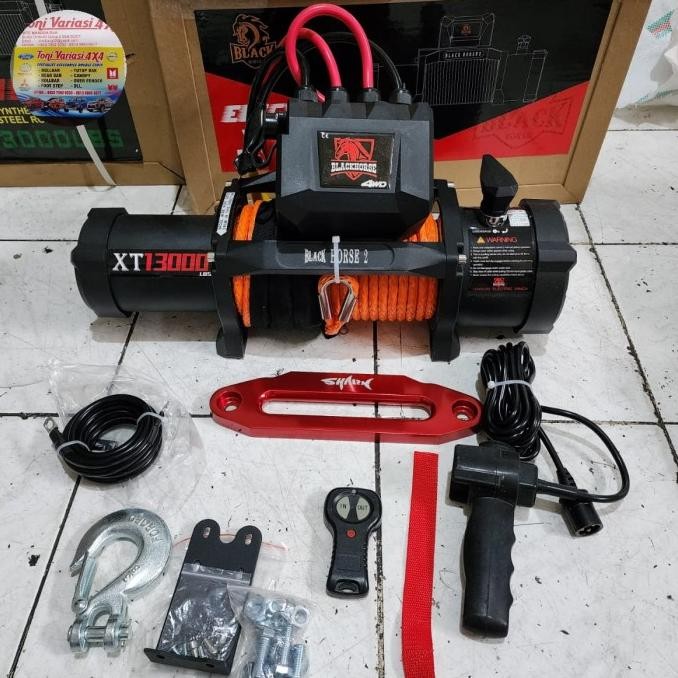 Promo Winch Black Hourse 13000 Lbs Tali Plasma