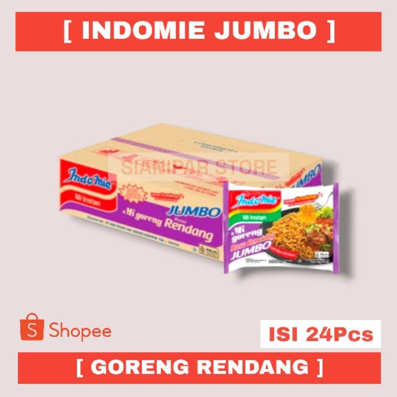 

INDOMIE Mie Goreng Jumbo Rendang Pck 120gr - [ 1 Dus 24Pcs ]