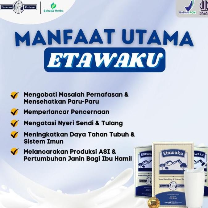 

Grosir Susu Etawaku Platinum 3X Atasi Masalah Pernafasan 3 Box - Susu Kambing Bubuk Provit Etawa Tingkatkan Daya Tahan & Imunitas Tubuh Jaga Kesehatan Dairy Milk Apotek Indonesia Bahan Gula Kedelai