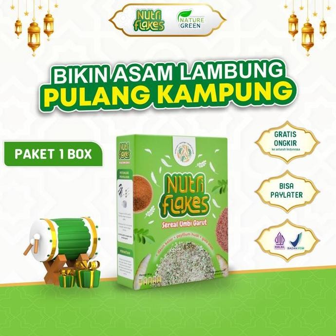 

Grosir Paket 1 Box Nutriflakes Original Asli Bpom Dan Halal Mui - Minuman Bubuk/Serbuk Umbi Garut - Bantu Masalah Lambung & Maag